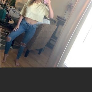 Free people high rise busted skinny jeans